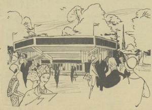 Illustration of the proposed Chichester Festival Theatre building from The Daily Telegraph 1961